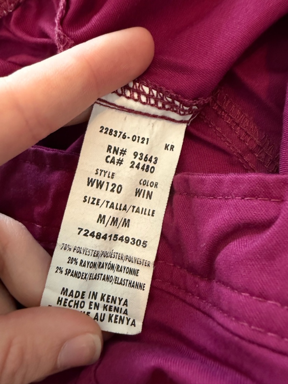 Cherokee Workwear Pants Magenta - Picture 3 of 3